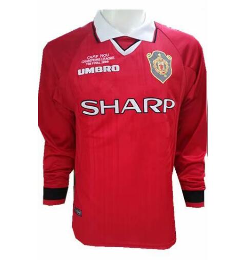 1999-2000 Manchester United Retro LS Home Soccer Jersey Shirt